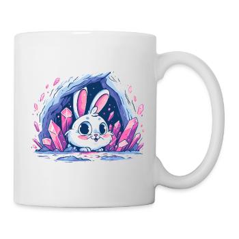 Kristallhase in Glitzerhöhle - Tasse - Weiß - Rechts