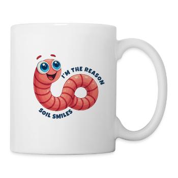 Vers de terre joyeux - Mug blanc - blanc - Droite