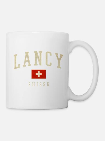 Lancy Suisse – Städteflair mit Flagge - Tasse - Weiß