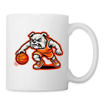 Bulldog Basketball Power Dribble Mascot - Mug - white - Right