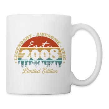 Légendaire depuis 2008 – Cadeau d’anniversaire vintage - Mug blanc - blanc - Droite
