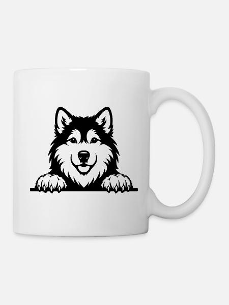 Alaskan Malamute Welpe schwarz - Tasse - Weiß
