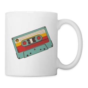 Bunte Retro-Kassette - Tasse - Weiß - Rechts