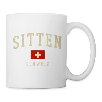 Sion Switzerland – flag motif with local pride - Mug - white - Right