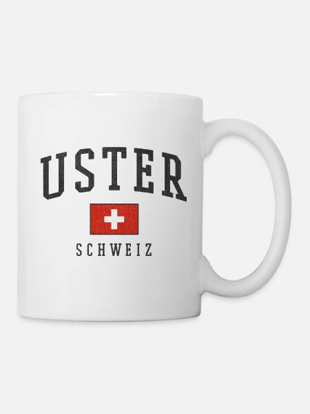 Uster Schweiz – Flaggenmotiv mit Lokalstolz - Tasse - Weiß