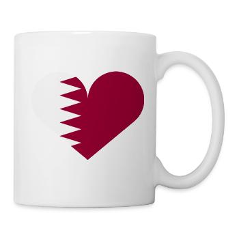 Qatar heart flag - Mug - white - Right