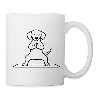 hund horsestance meditation - Tasse - Weiß - Rechts