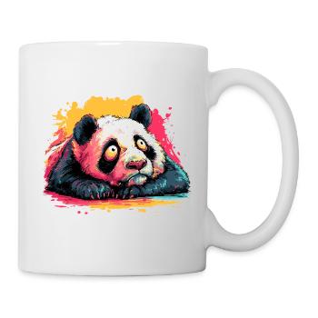 Panda Traumblick Farbspritzer - Tasse - Weiß - Rechts