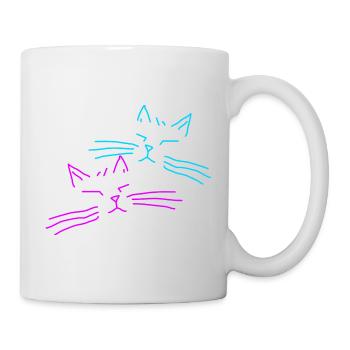 Katze Katzen Retro Vintage Party  - Tasse - Weiß - Rechts