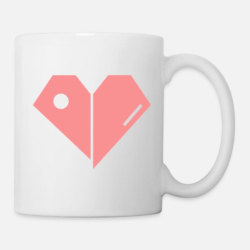 Cœur rose brisé – Forme abstraite - Mug blanc - blanc
