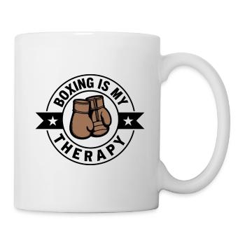 Boxing is my Therapy Boxen Sport Statement - Mug - white - Right