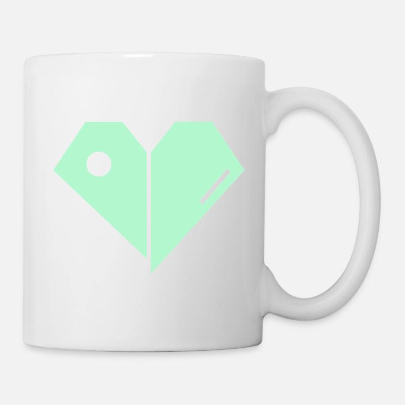 Mint Heart Split Minimaliste - Mug blanc - blanc