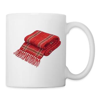 Christmas scarf in embroidered look (printed) - Mug - white - Right