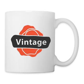 Vintage Art Old School Retro - Tasse - Weiß - Rechts