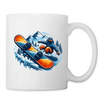 Snowboarders in Action – Winter Sport Design - Mug - white - Right
