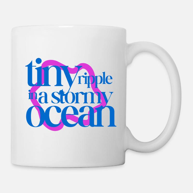 Tiny ripple in a stormy ocean (pink background) - Tasse - Weiß