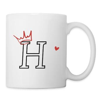 Buchstabe h Kronenherz - Tasse - Weiß - Rechts