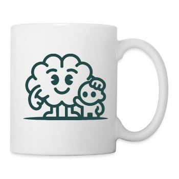 Friendly Cloud Duo Illustration - Tasse - Weiß - Rechts