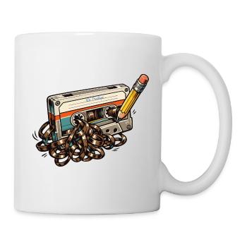Retro Kassette 80er Jahre Bandsalat - Tasse - Weiß - Rechts