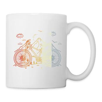 Mountain Biking Sketch Vintage Style - Mug - white - Right