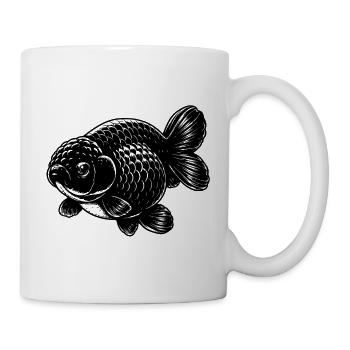 Poisson rouge ranchu noir de haute qualité - Mug blanc - blanc - Droite