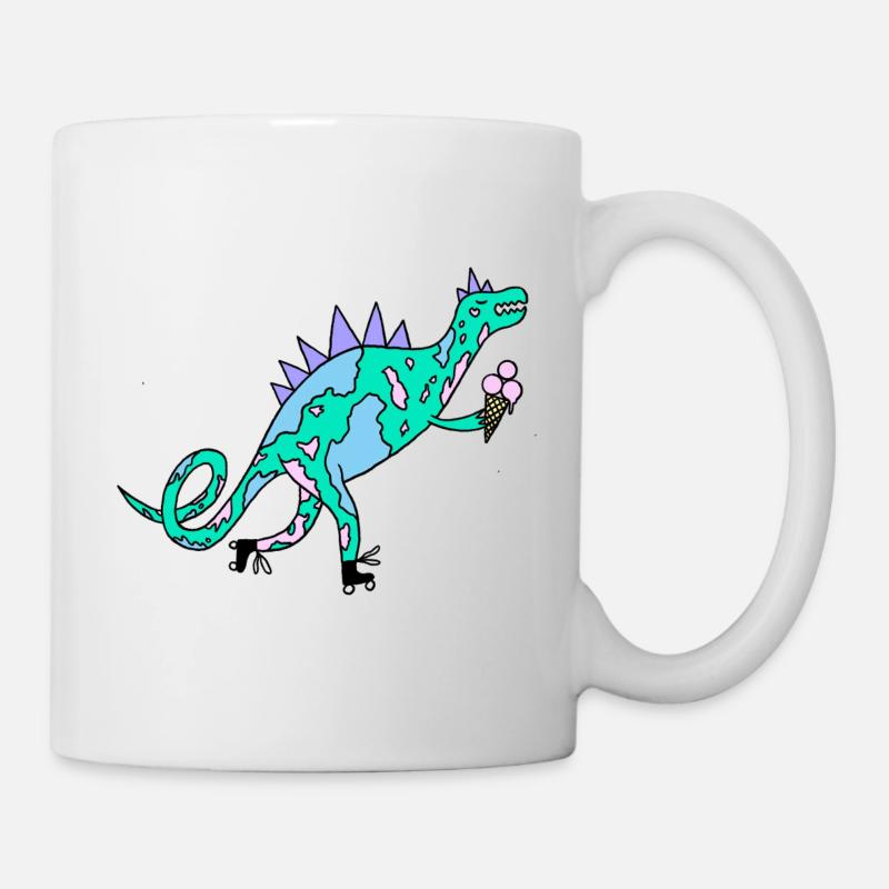 Rollerskates_Dino - Tasse - Weiß