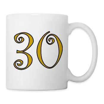 30. 30 ANS. 30e ANNIVERSAIRE. ANNIVERSAIRE 30 ANS. - Mug blanc - blanc - Droite