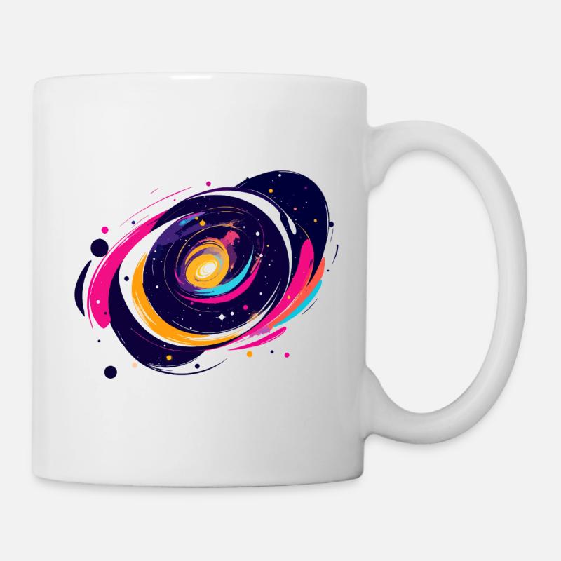 Farbwirbel Galaxie Weltall Muster - Tasse - Weiß