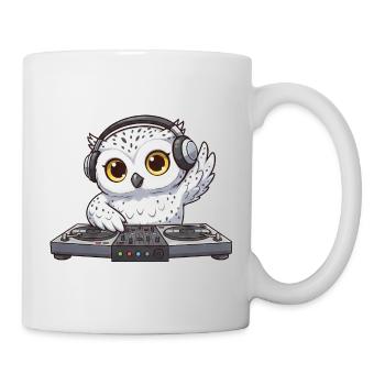 Owl DJ Dancing Techno Disco Electronic Music - Mug - white - Right