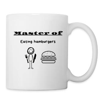 Maître de la consommation de hamburgers - Mug blanc - blanc - Droite