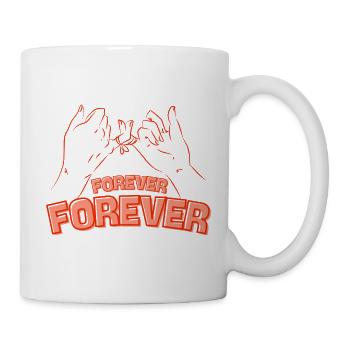Forever Freundschaft – Hände verbinden Herzen - Tasse - Weiß - Rechts