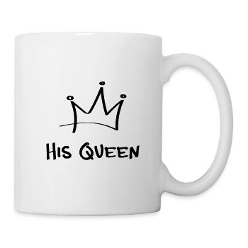 His Queen – Her King Minimalistisches Partnermotiv - Tasse - Weiß - Rechts