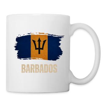 Barbados Grunge-Flagge, ich liebe Barbados - Tasse - Weiß - Rechts