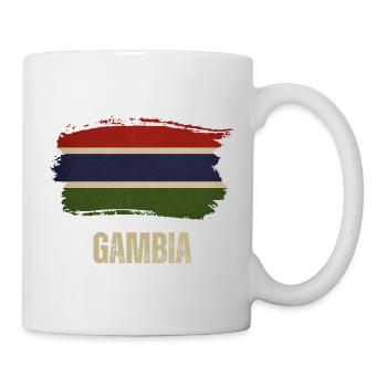 Drapeau grunge de la Gambie, j’adore la Gambie - Mug blanc - blanc - Droite