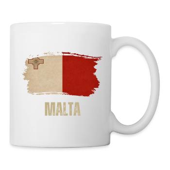 Drapeau grunge maltais, j’adore Malte - Mug blanc - blanc - Droite