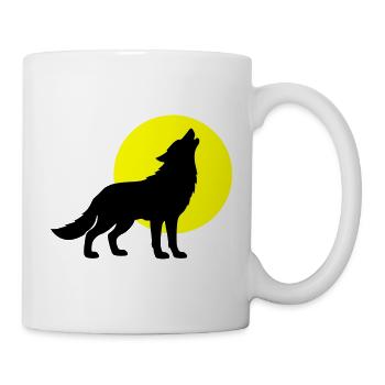 Silhouette de loup - Mug blanc - blanc - Droite