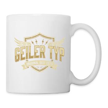 Geiler Typ 1979 – Geburtstag Vintage Wappen - Tasse - Weiß - Rechts