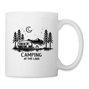 Moonlit Night Camping in the Forest - Mug - white - Right