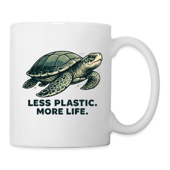 Moins de plastique, plus de vie : design de tortues - Mug blanc - blanc - Droite