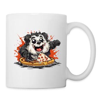 Pizza Panda: Fröhlicher Snack - Tasse - Weiß - Rechts