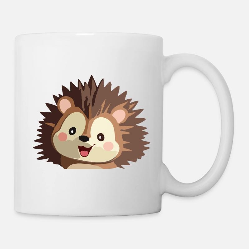Illustration d'un hérisson câlin - Mug blanc - blanc