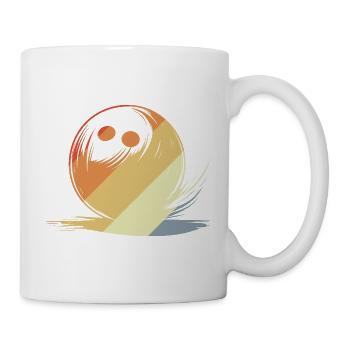 Bowling Zeichnung Retro Stil - Tasse - Weiß - Rechts
