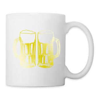 Bier Biergläser Anstoßen - Tasse - Weiß - Rechts
