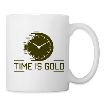 Zeit ist goldene Uhr - Tasse - Weiß - Rechts