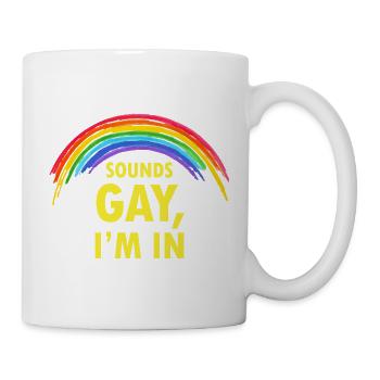 Un proverbe arc-en-ciel sonne gay Je suis partant - Mug blanc - blanc - Droite