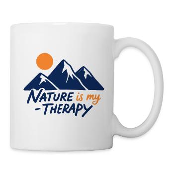 Nature is my Therapy Mountains for Hikers - Mug - white - Right
