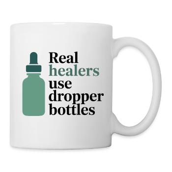 Homöopathie Echte Heiler Tropfflaschen-Beruf - Tasse - Weiß - Rechts