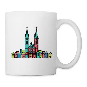St. Gallen City Skyline Abbey Bibliothek Linienzeichnungen - Tasse - Weiß - Rechts