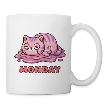 I Hate Mondays - Cute Exhausted Kitty - Mug - white - Right