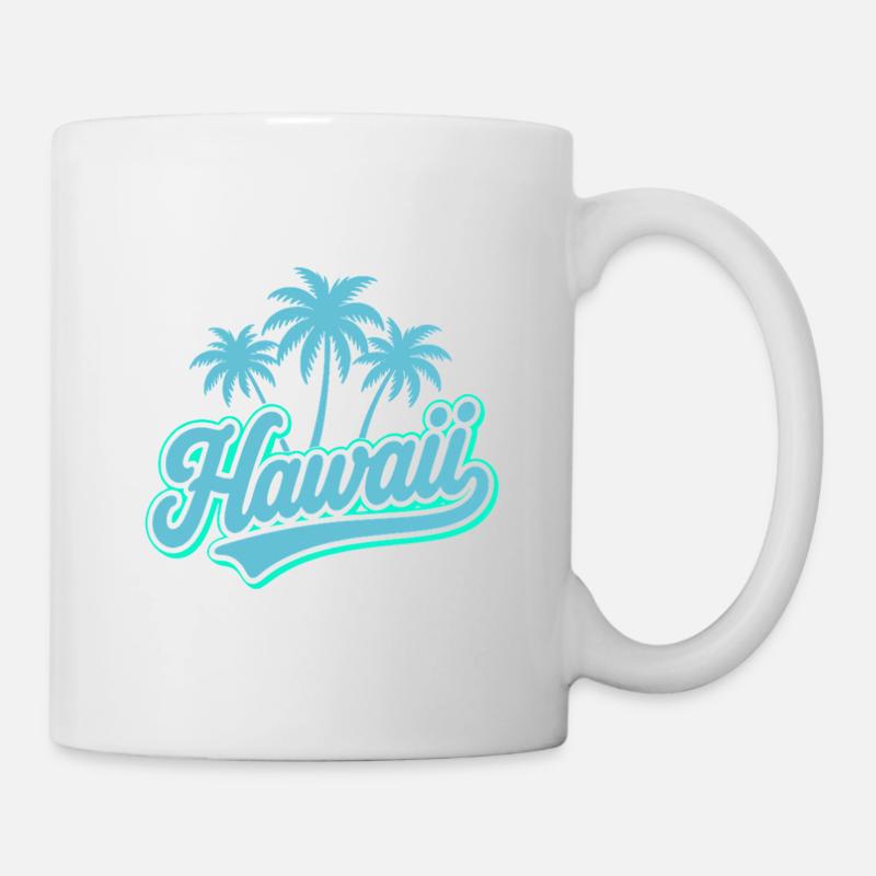 Hawaii Summer Vibes with Palm Trees and Sea - Mug - white